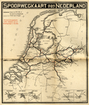 830372 Kaart van de spoorwegen in Nederland met nadruk op de lijnen en stations van de Hollandsche IJzeren ...